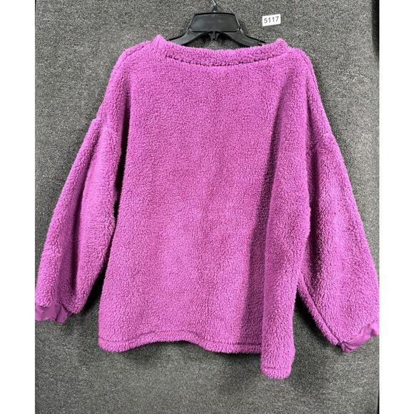 Disney Winnie The Pooh Faux Fur Pajama Top Womens Size 3X Purple Pullover Soft - Picture 2 of 7